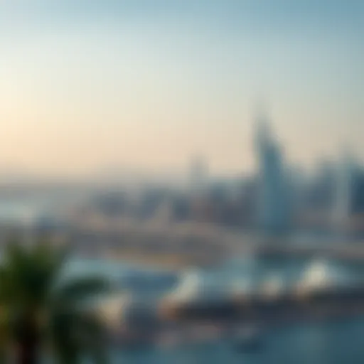 Dubai Skyline: Gateway to Global Travel A stunning skyline view of Dubai with iconic landmarks
