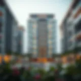 A panoramic view of Dubai South Residence showcasing modern architecture