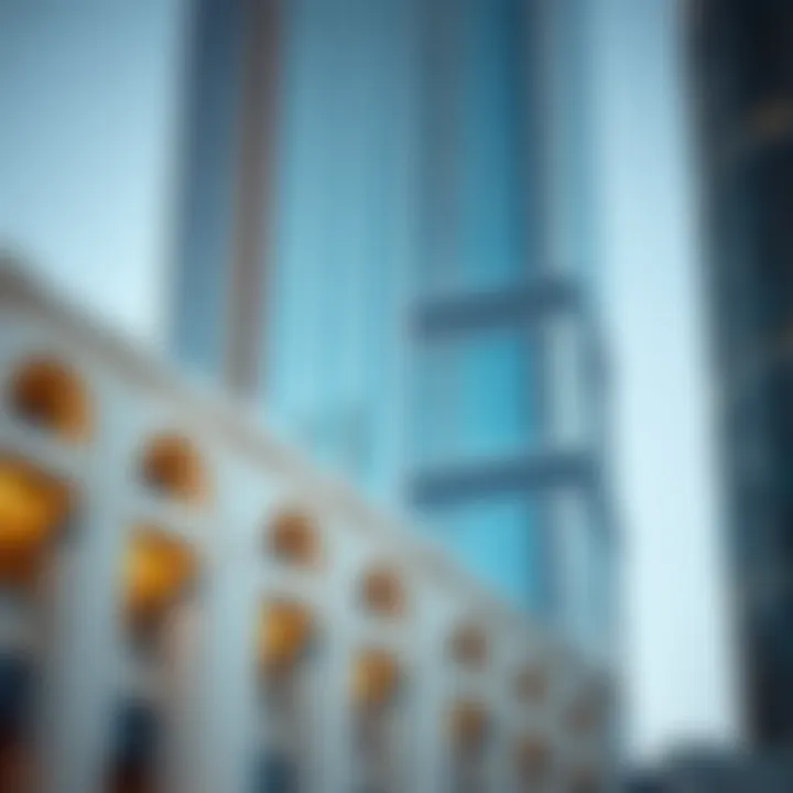 Architectural details of the Dubai Festival Tower