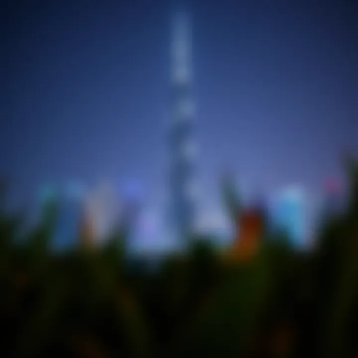 Night illumination of Dubai Festival Tower