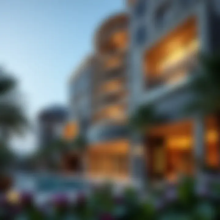 Stunning exterior view of the Dusit Thani Residence showcasing its architectural beauty