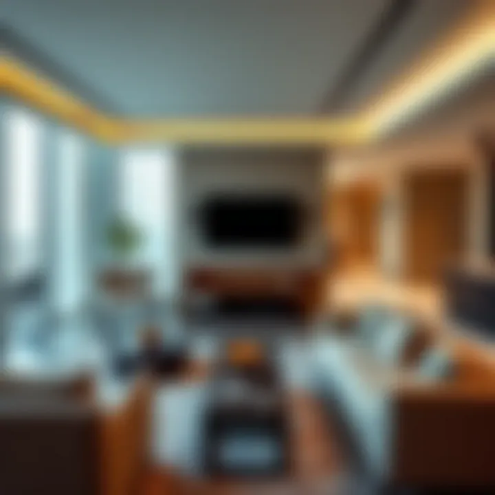 Luxurious interior design highlighting modern living spaces within the residence