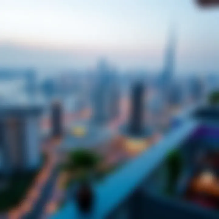 Panoramic skyline view from the Dusit Thani Residence emphasizing the prime location