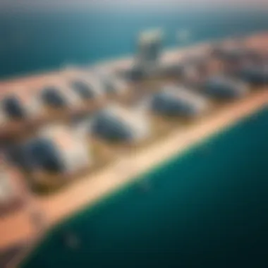 A stunning aerial view of Emaar Beachfront showcasing its pristine coastline and modern architecture