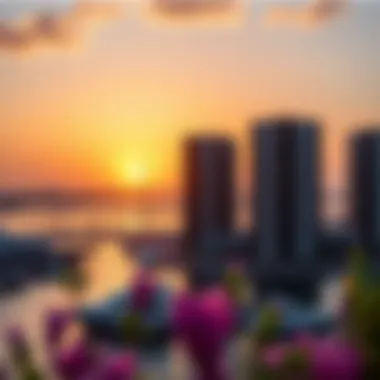 Stunning Sunset View Over Emaar Maritime City Stunning sunset view over the waterfront properties of Emaar Maritime City.