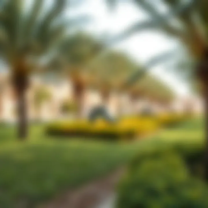 Community Park in Nad Al Hamar Nad Al Hamar community park with greenery