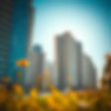 Modern Architecture in Nad Al Hamar Modern high-rise buildings in Nad Al Hamar