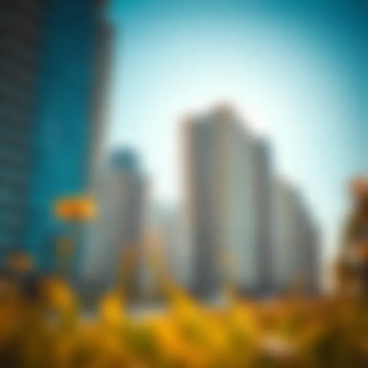 Modern Architecture in Nad Al Hamar Modern high-rise buildings in Nad Al Hamar