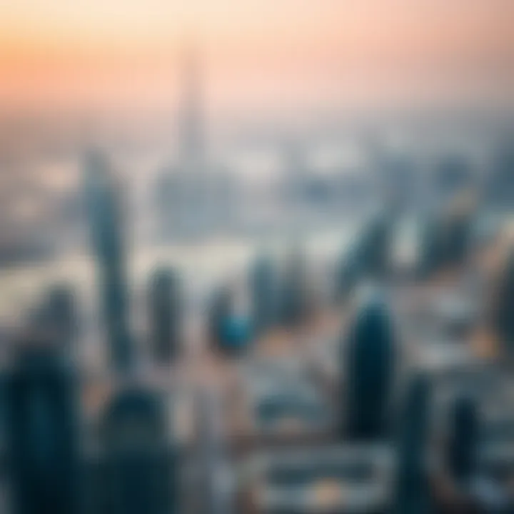A panoramic view of Dubai's skyline showcasing iconic skyscrapers