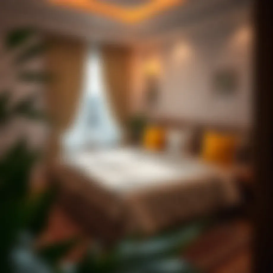 Cozy bed space in Karama showcasing vibrant decor