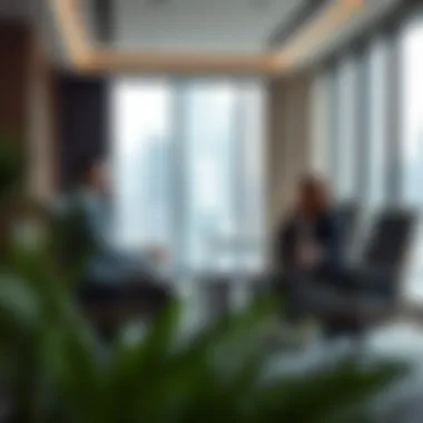 Business meeting in a cost-effective office setting