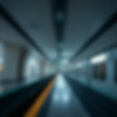 Interior shot of Al Jadaf Metro Station highlighting modern amenities