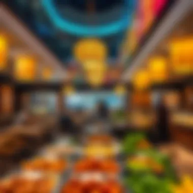 Diverse dining options available in the mall's food court