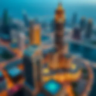 Strategic Location of Al Mulla Building 9 Aerial view highlighting the strategic location of Al Mulla Building 9 within Dubai