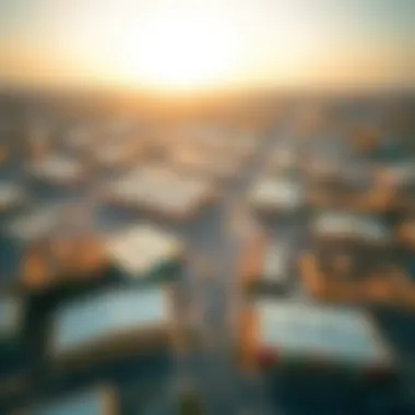 Aerial View of Al Quoz Industrial Area Aerial view of Al Quoz industrial area highlighting warehouse locations
