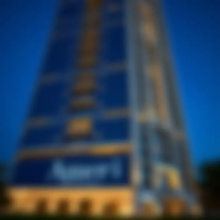 Architectural details of Ameri Tower's facade