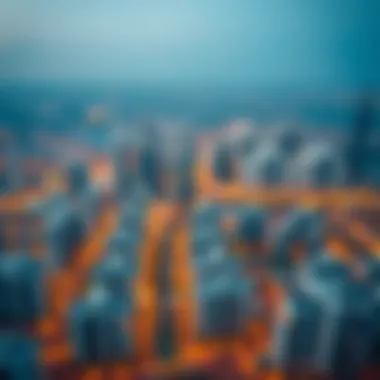 Aerial view of Dubai skyline highlighting residential areas