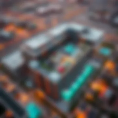 Aerial view of Atria Studios in the vibrant Dubai landscape