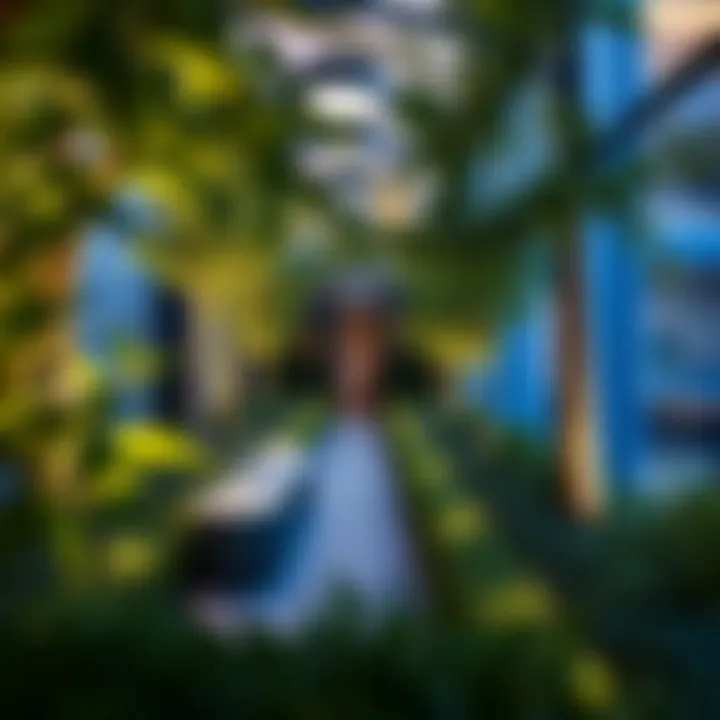 Tranquil ambiance created by an aura garden in a high-end residential area