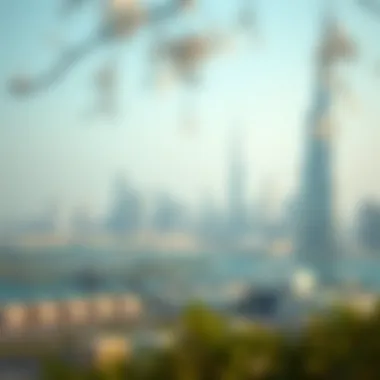 Panoramic view of Dubai skyline with Azizi Mirage in focus