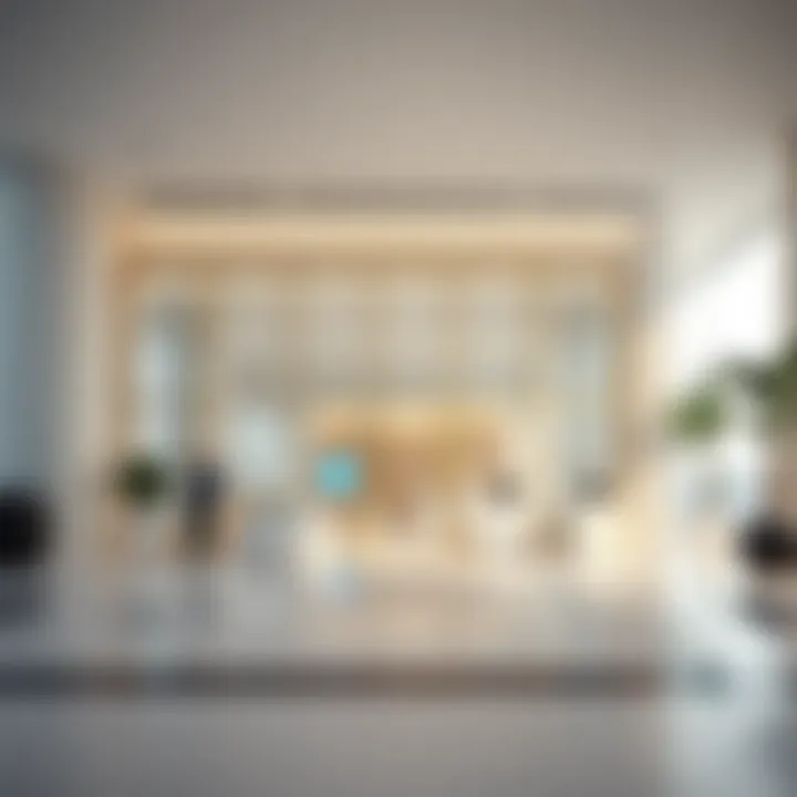 A modern bank branch in the UAE showcasing minimalist design