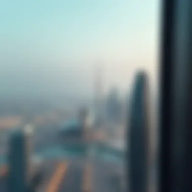 Panoramic view of Dubai skyline from Boulevard Central Tower