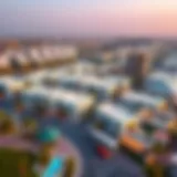 Aerial view of Dubai's business village showcasing modern architecture
