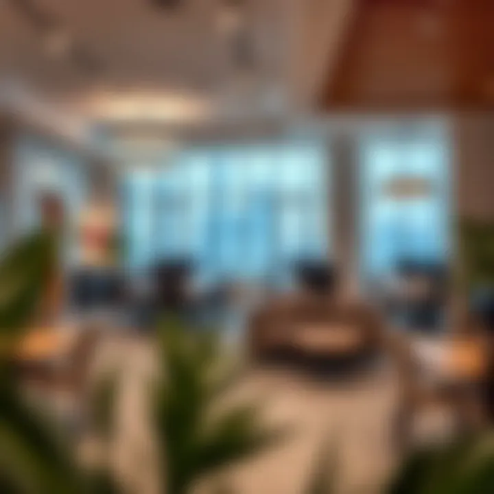 Interior design of a collaborative workspace in a Dubai business village
