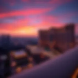 Stunning view of Caesars Palace Dubai at dusk with vibrant skyline