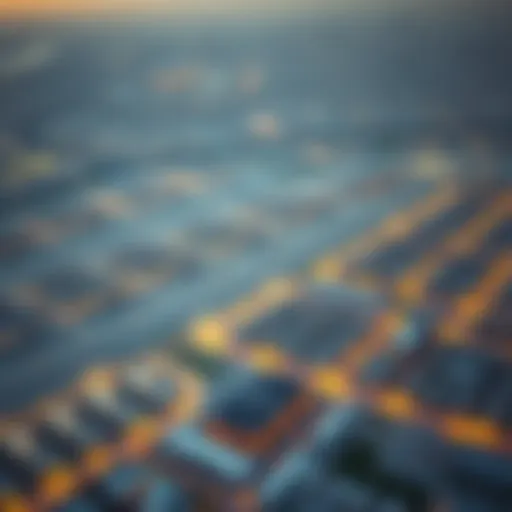 Aerial view of Dubai showcasing commercial lands