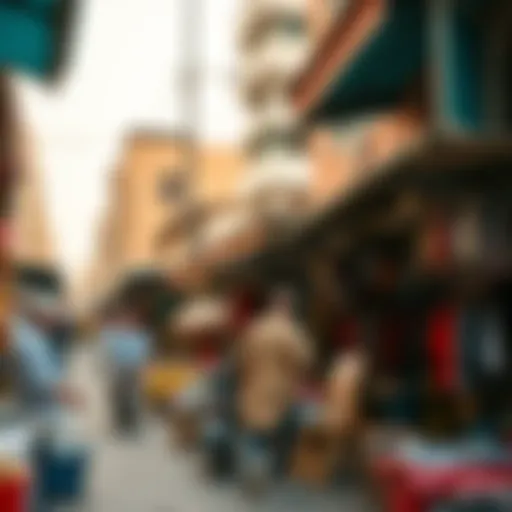 Traditional market scene in Deira showcasing vibrant stalls