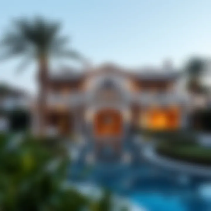 Luxurious villa with a landscaped garden