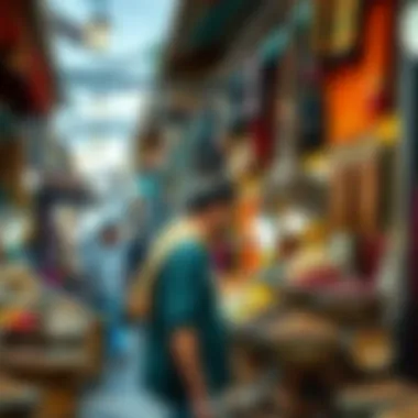 Cultural Richness of Dubai's Traditional Souks Vibrant market stalls filled with spices and textiles in Dubai