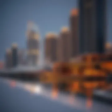 A view of Dubai Marina with luxurious yachts and skyscrapers