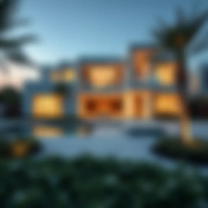 Modern villa in Dubai Meadows highlighting architectural design and landscaping