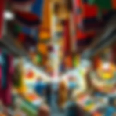 A vibrant market scene in Dubai filled with colors