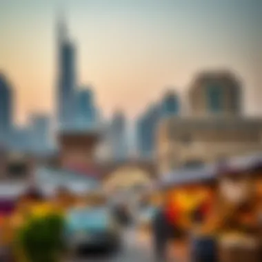 Stunning view of Dubai's skyline with a blend of modern architecture and traditional markets