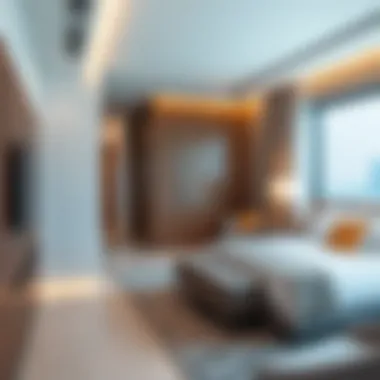 Modern interior design of guest rooms at Edge by Rotana