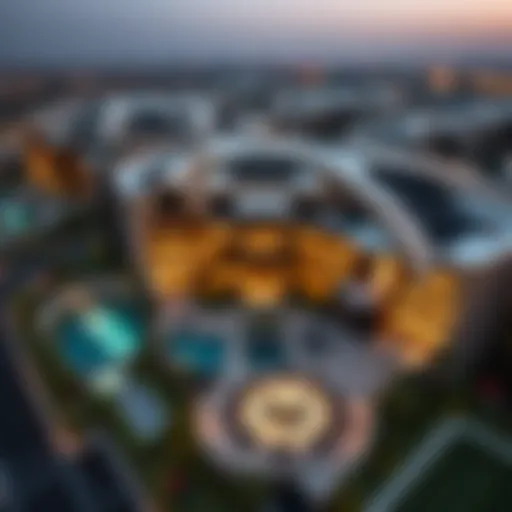 Aerial view of Ellington Sobha Hartland showcasing its modern architecture