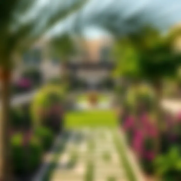 Beautiful landscape design of the community gardens at Ellington Sobha Hartland