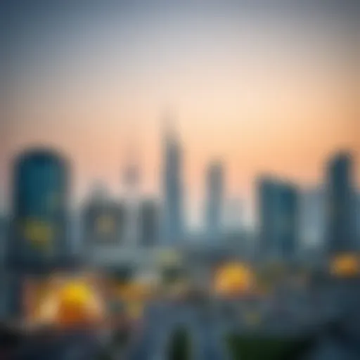 A picturesque view of the Etihad Area skyline showcasing modern architecture