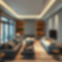 Spacious family room interior showcasing modern furnishings