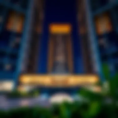 Architectural Marvel of Damac Smart Heights Stunning architectural facade of Damac Smart Heights showcasing modern design