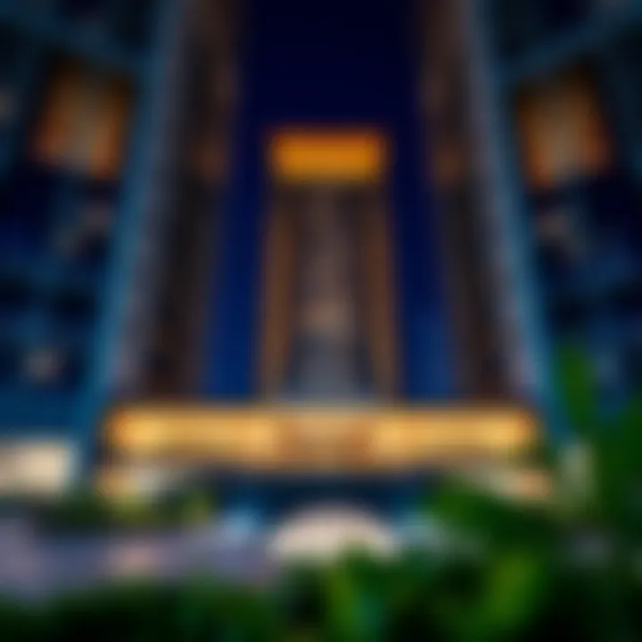 Architectural Marvel of Damac Smart Heights Stunning architectural facade of Damac Smart Heights showcasing modern design