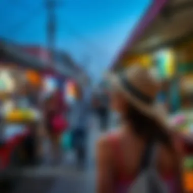 Traveler enjoying a vibrant market scene