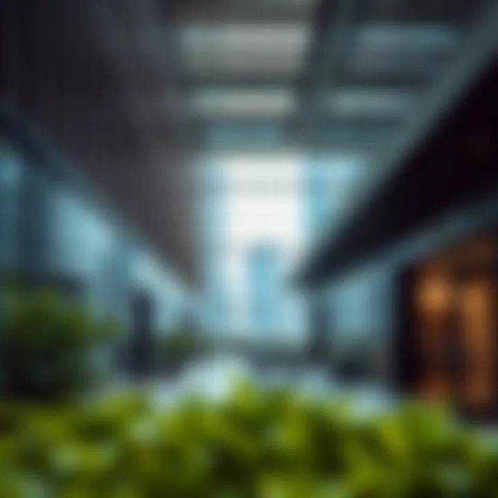 Modern office spaces in the commercial area of Gate District Four