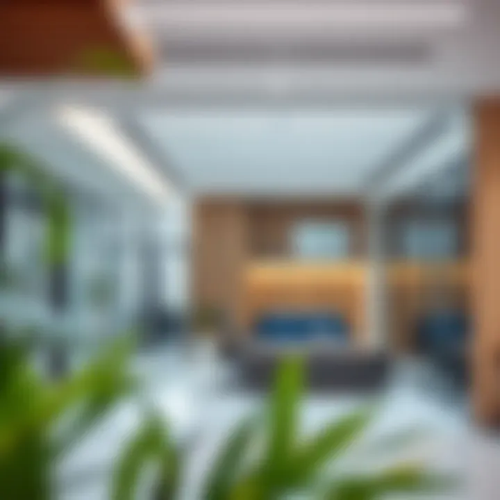 Interior layout of a contemporary office space within HDS Business Center