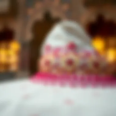 A close-up view of a jalabiya adorned with exquisite embroidery.