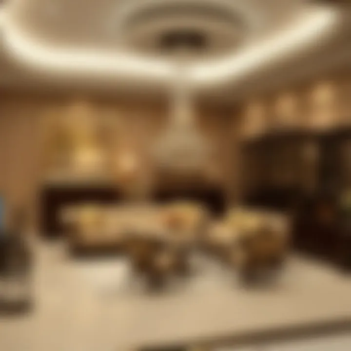 Elegant furniture display in a Karama shop