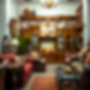 Unique handcrafted pieces in a Karama furniture shop